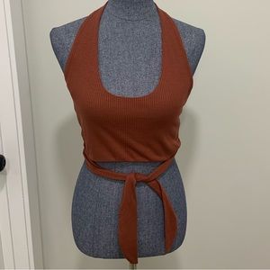Burnt Orange Attriance Halter Top